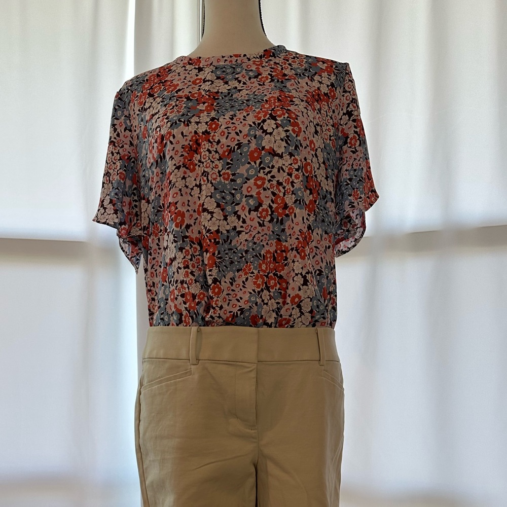 LOFT Marisa The Riviera Pant Ivory Capri Pants Size 8 Womens Stretch